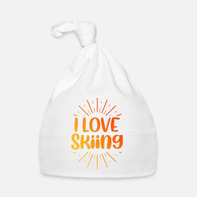 Ich liebe Skiing Baby Bio-Mütze