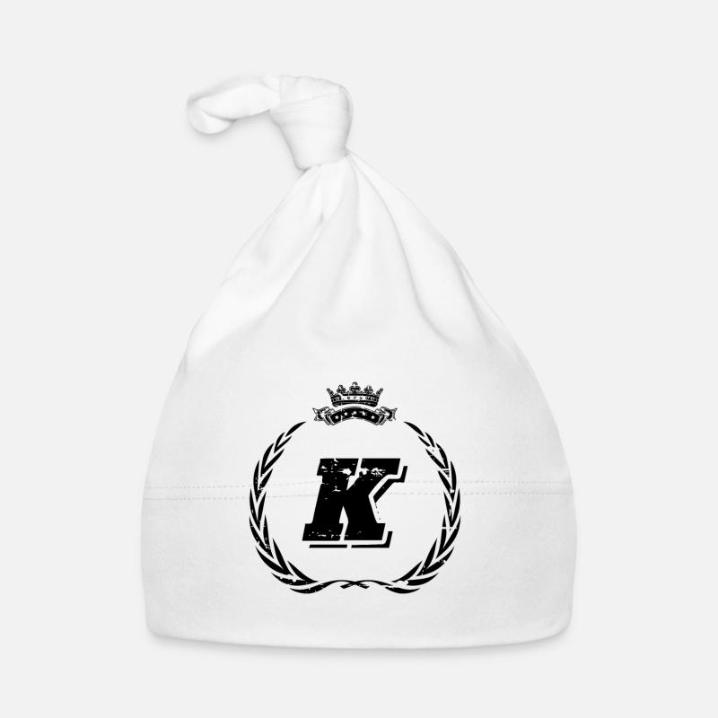 K letter wreath Organic Baby Cap