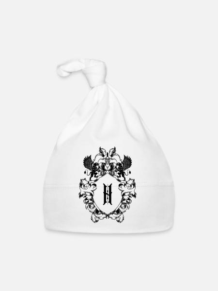 H Buchstabe Wappen - Baby Bio-Mütze - Weiß - Vorne