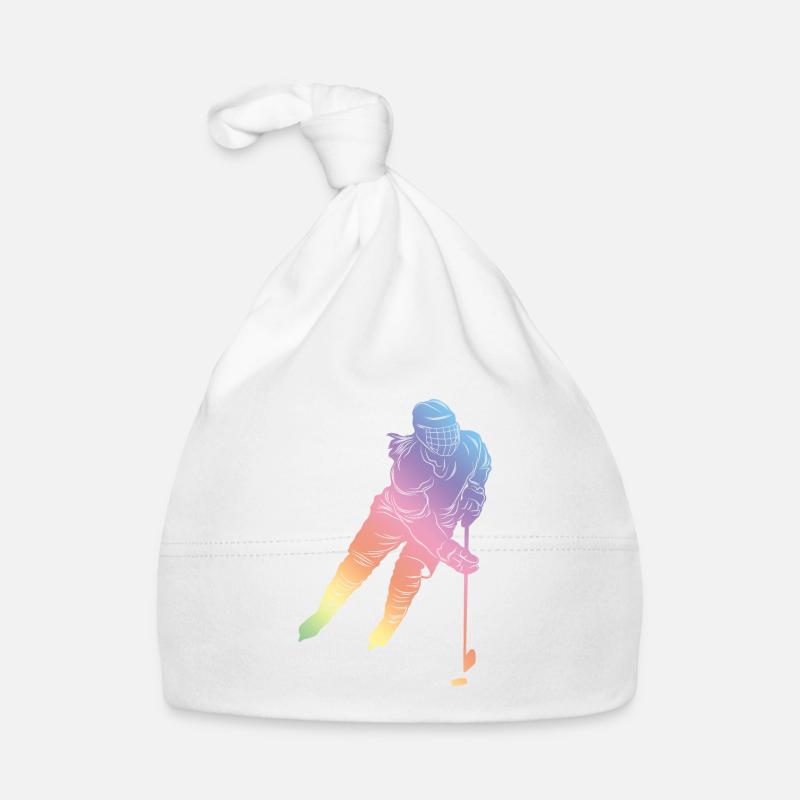 Ice Hockey Silhouette Baby Bio-Mütze