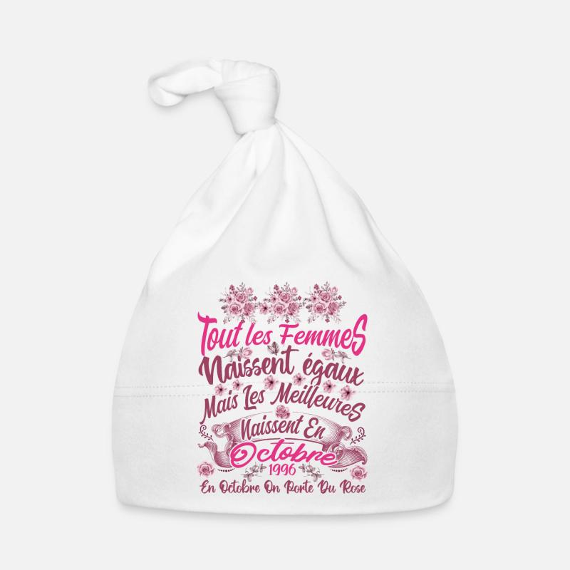 Anniversaire octobre 1996, octobre rose cadeau Bonnet bio Bébé