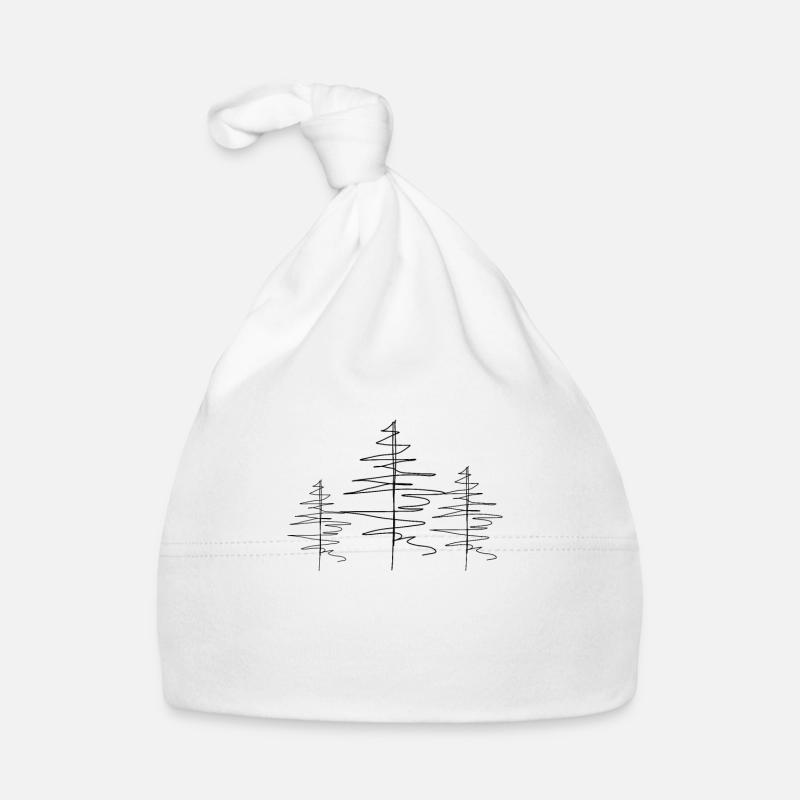 Arbre Lineart - Bonnet bio Bébé - blanc
