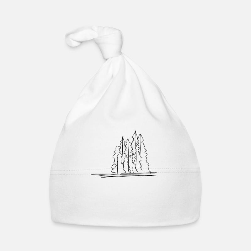 Tree Forest Lineart Organic Baby Cap