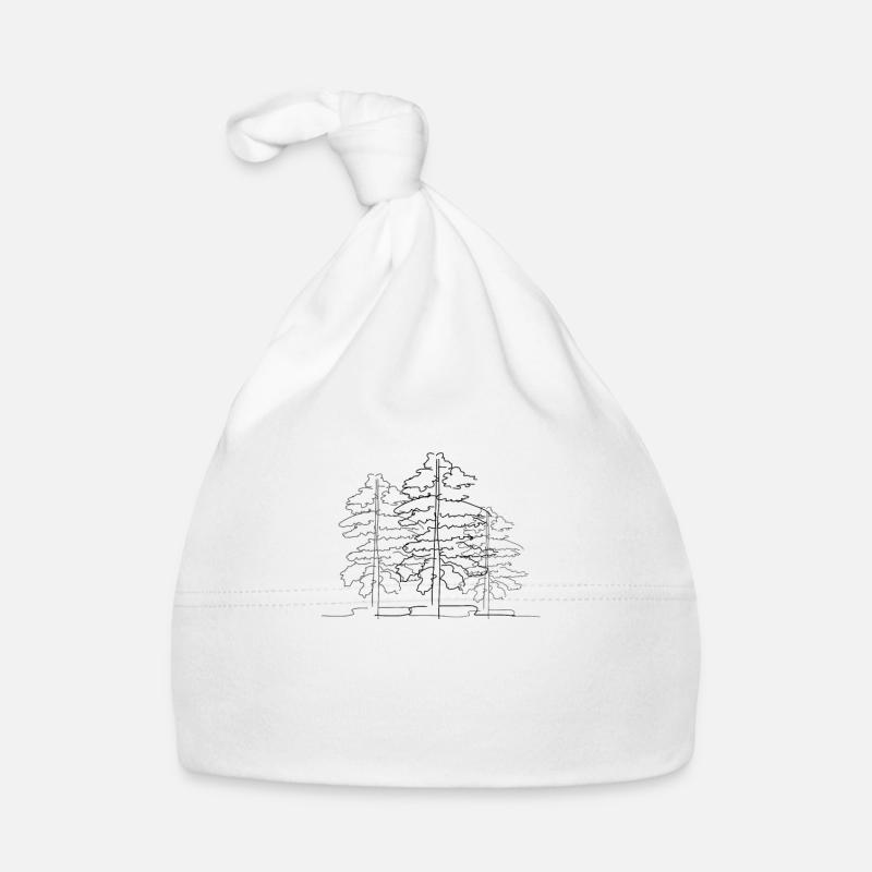Forêt arborescente Lineart Bonnet bio Bébé