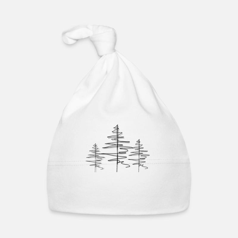 Tree Forest Lineart Organic Baby Cap