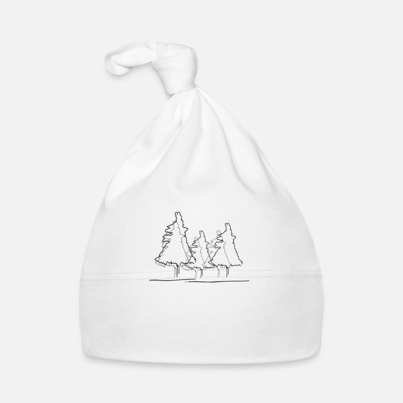 Tree Forest Lineart Organic Baby Cap