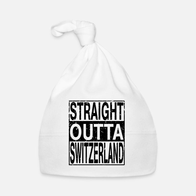 Suisse Tout droit sortie Suisse - Bonnet bio Bébé - blanc