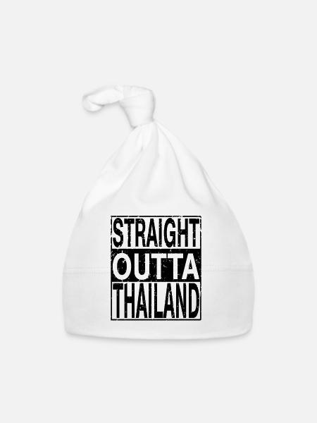 Thailand Straight outta Thailand - Baby Bio-Mütze - Weiß - Vorne