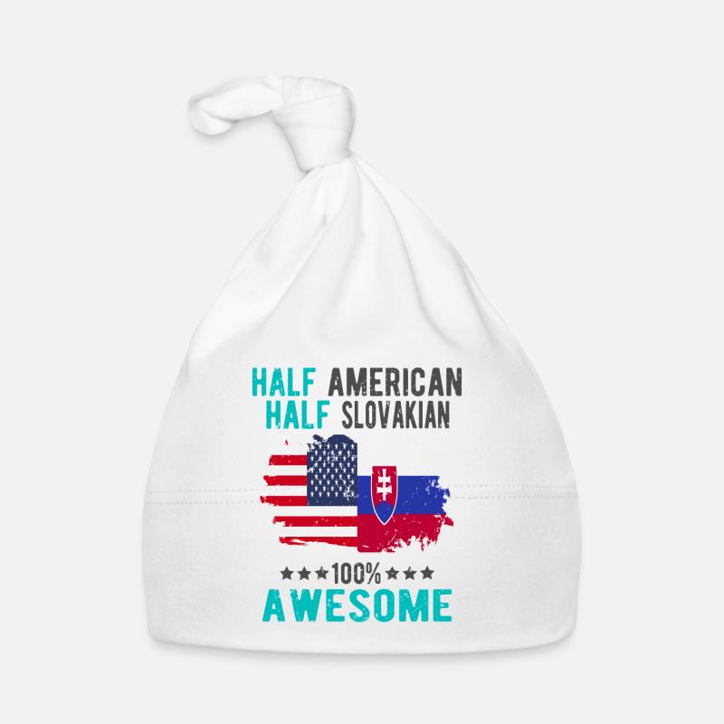 Half American Half Slovak Organic Baby Cap