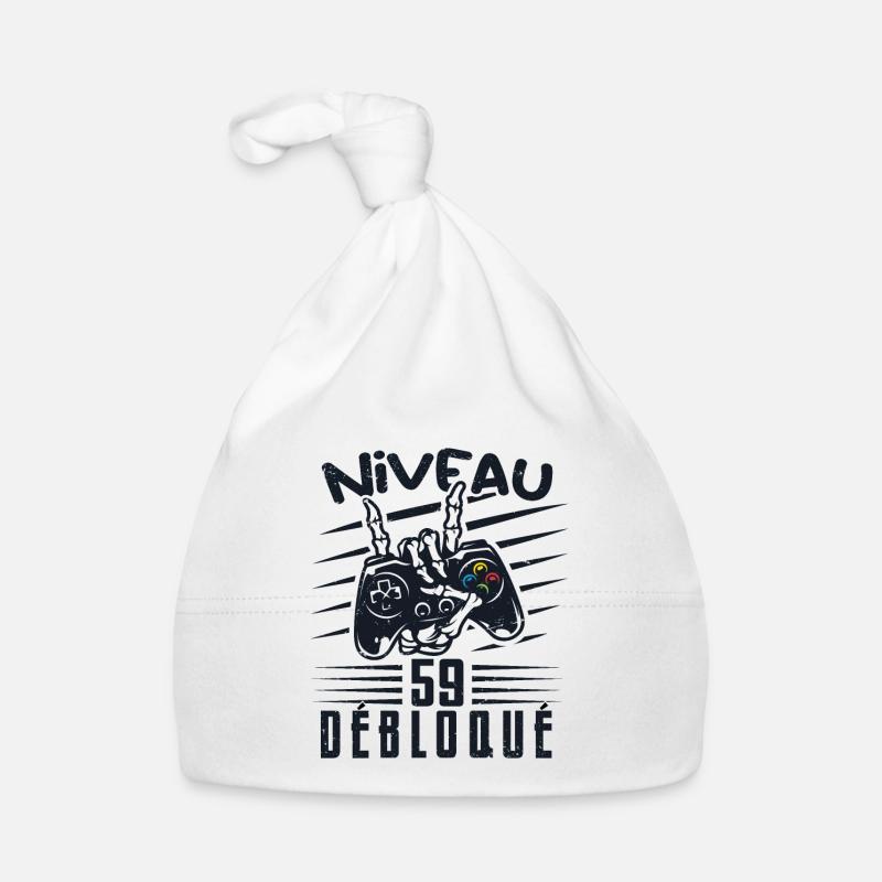 Niveau 59 Débloqué | cadeau de joueur Bonnet bio Bébé