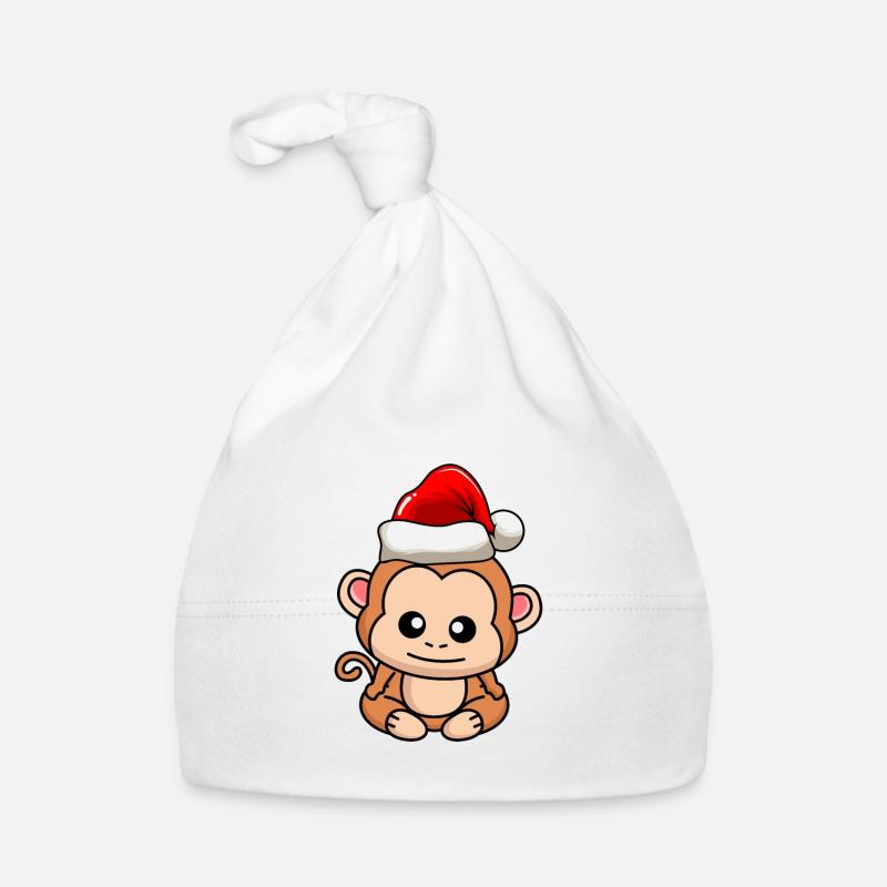Monkey Comic Christmas Organic Baby Cap