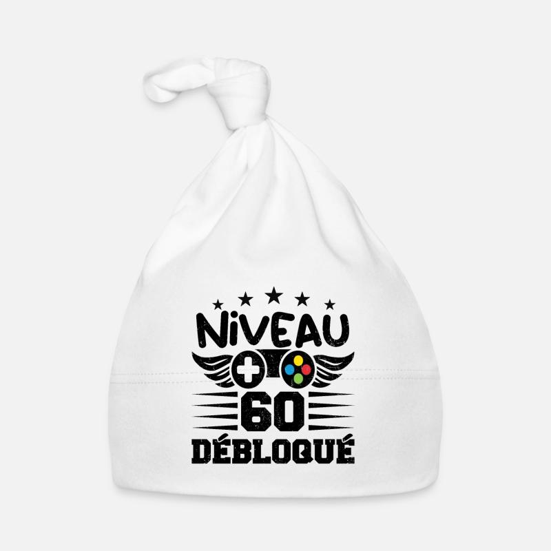 Niveau 60 débloqué - idée cadeau anniversaire Bonnet bio Bébé
