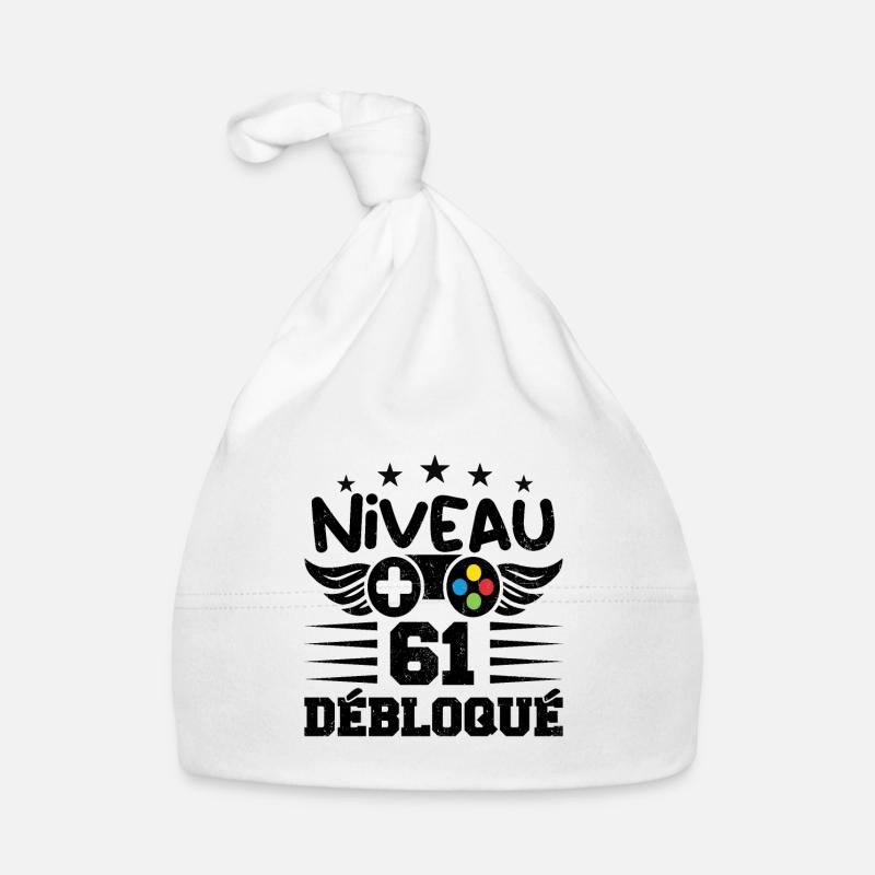 Niveau 61 débloqué - idée cadeau anniversaire Bonnet bio Bébé