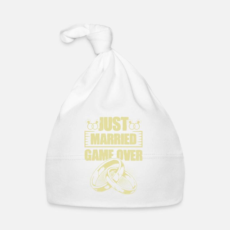 Just Married Game over - Baby Bio-Mütze - Weiß