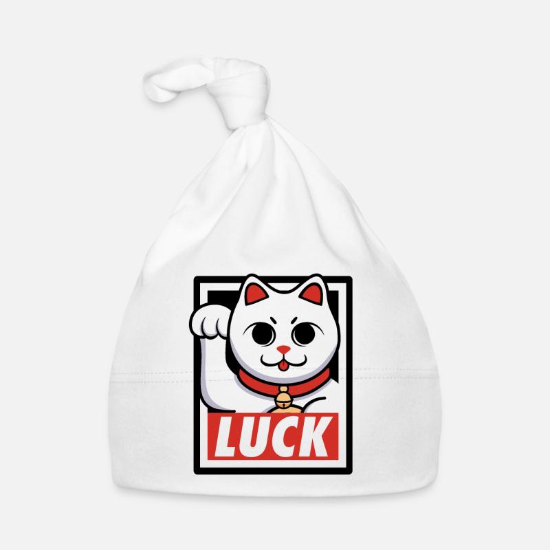 Luck Cat Organic Baby Cap