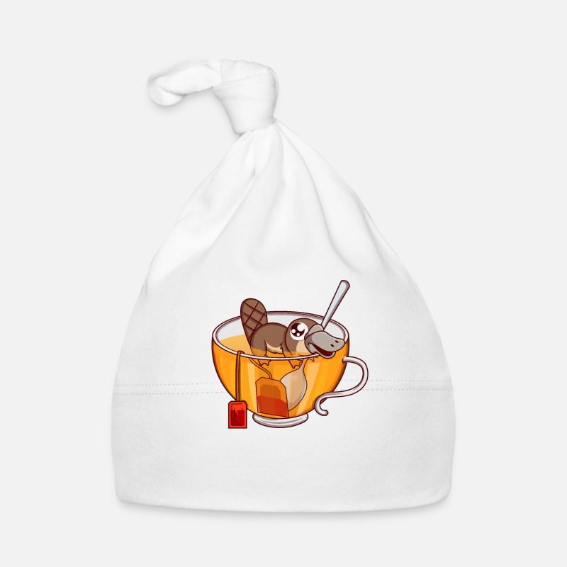 Schnabeltier Schwimmen in Teetasse Teetrinker Geschenk Baby Bio-Mütze