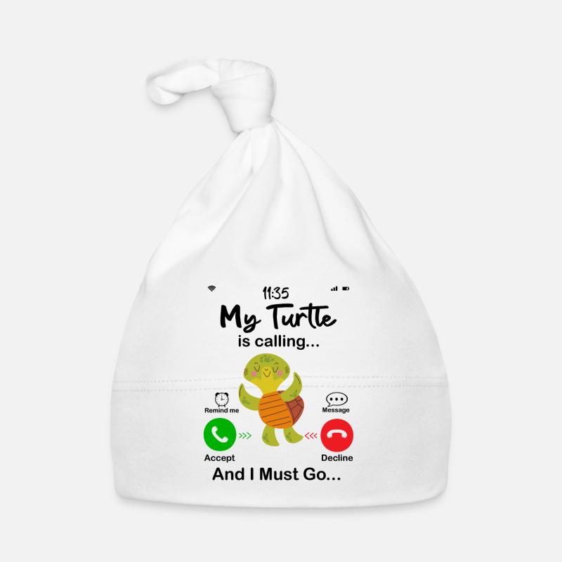 My Turtle Is Calling Bonnet bio Bébé