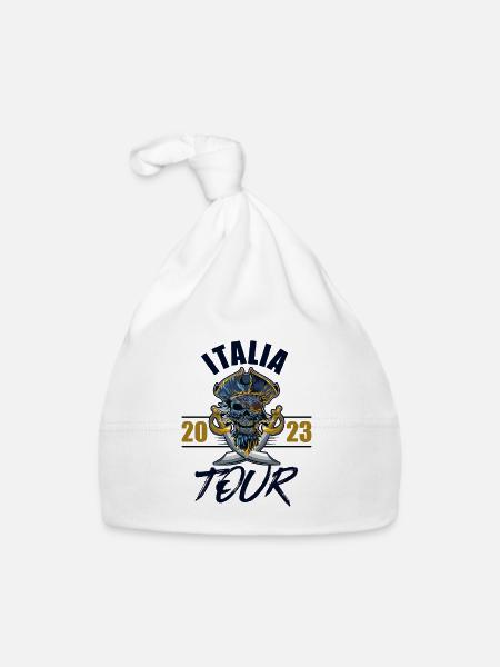 Italia 2023 Squelette - Bonnet bio Bébé - blanc - Devant