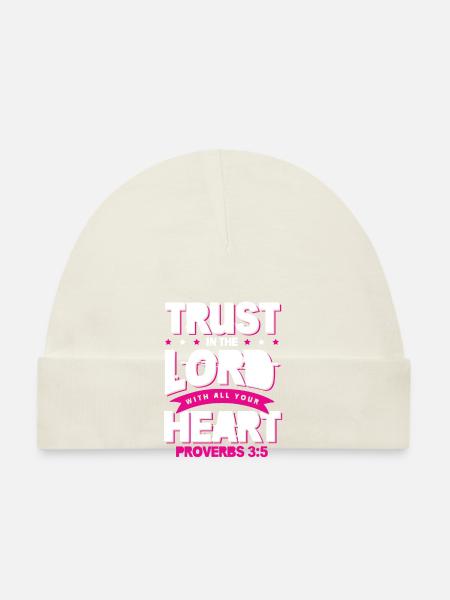 Bible Heart Trust - Bonnet bio Bébé - blanc - Devant
