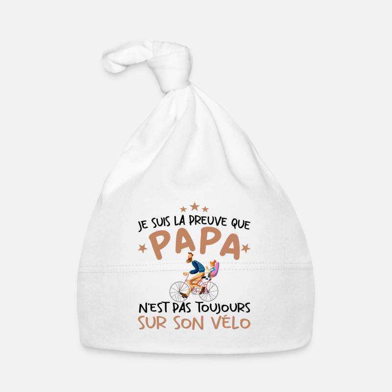 Papa cycliste cyclisme Bébé Nourrisson Naissance Bonnet bio Bébé
