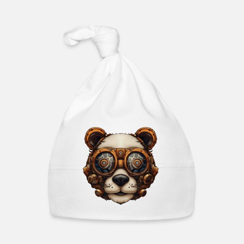 Steampunk Panda Bear Cadeau Steampunk Bonnet bio Bébé