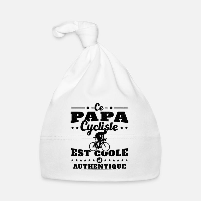 Ce papa cycliste est coole et authentique Bonnet bio Bébé