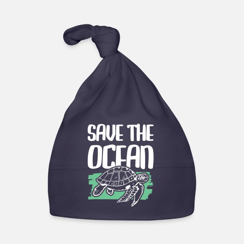Save the Ocean Turtle Organic Baby Cap