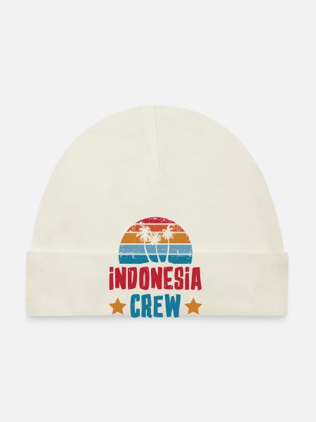 Indonesia Crew - Baby Bio-Mütze - Weiß - Vorne