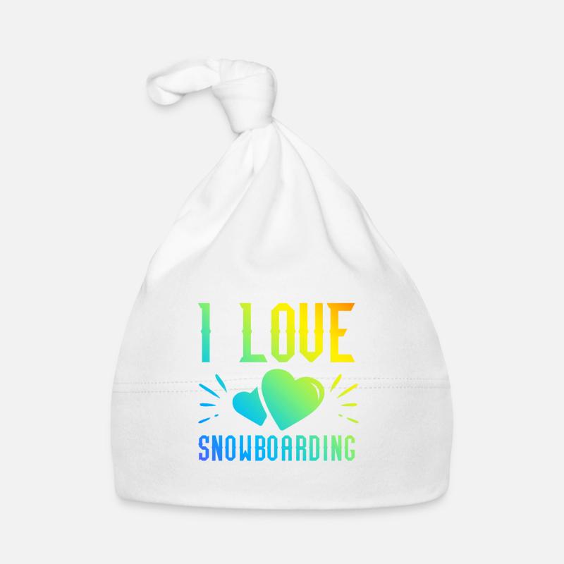 Ich liebe Snowboarding Baby Bio-Mütze