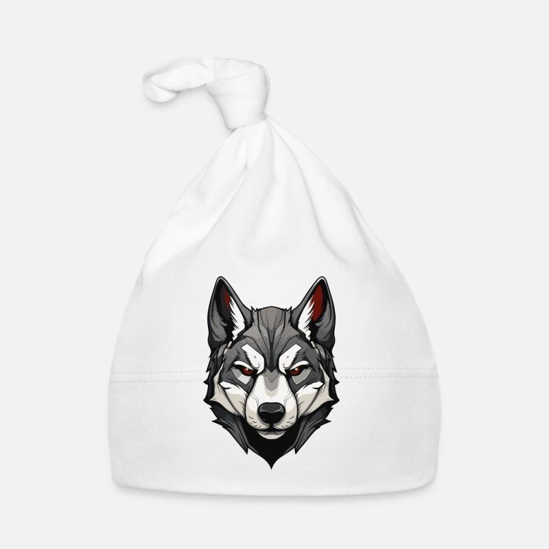 Husky Dog Portrait Organic Baby Cap