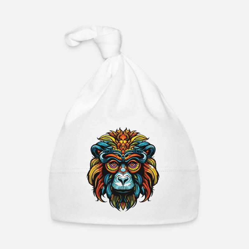 Monkey Portrait Organic Baby Cap