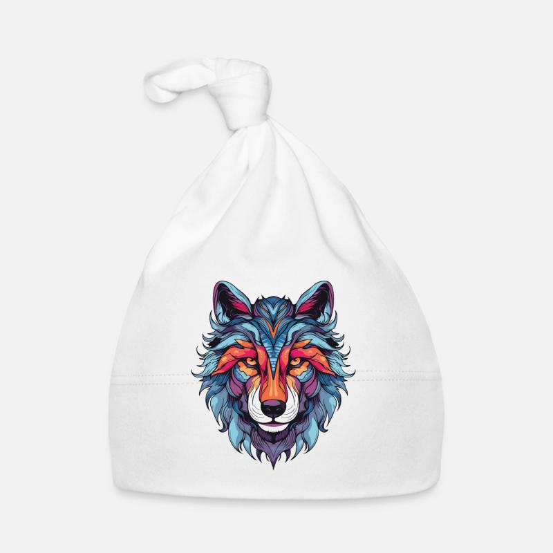 Portrait de loup Bonnet bio Bébé