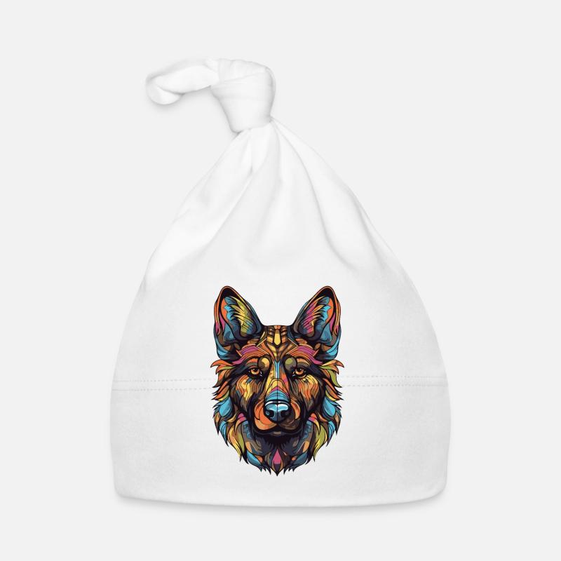 German Shepherd Dog Portrait Organic Baby Cap