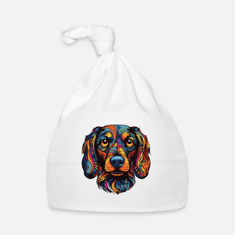 Dachshund Hund Portrait Dackel Baby Bio-Mütze