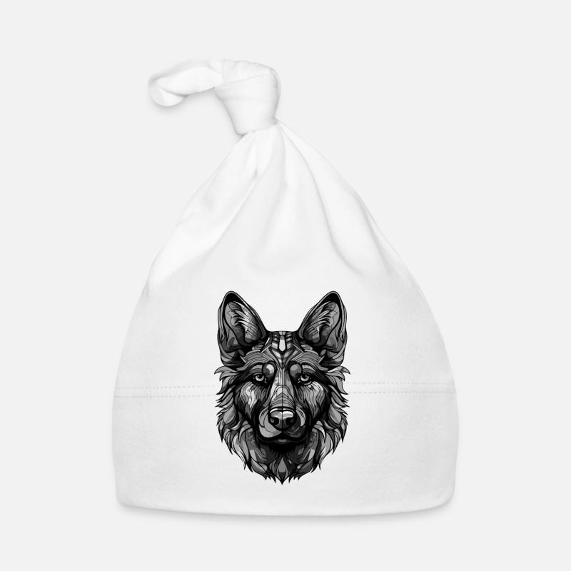 Schäferhund Hund Portrait Baby Bio-Mütze
