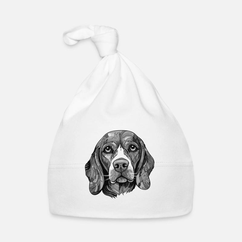 Beagle Dog Portrait Organic Baby Cap