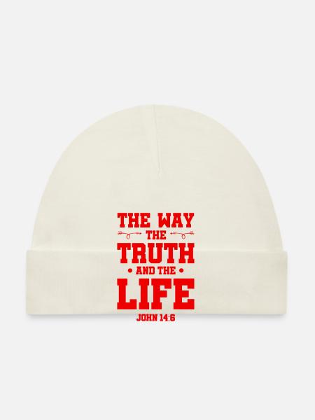 The Way to Live Truth - Organic Baby Cap - white - Front