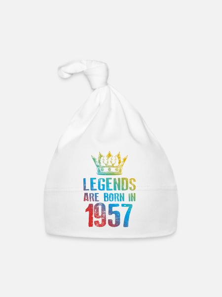 1957 legends born in - Baby Bio-Mütze - Weiß - Vorne