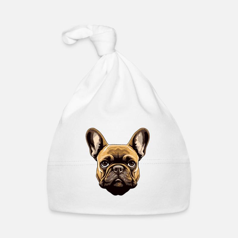 French Bulldog Dog Head Organic Baby Cap