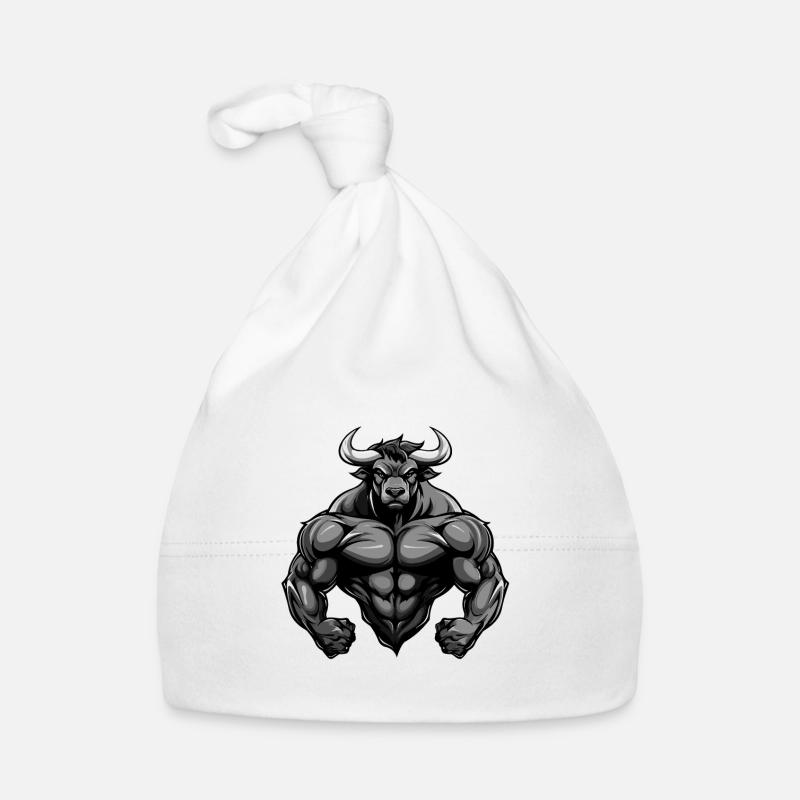 Bull Bull Muscles Bodybuilding Organic Baby Cap