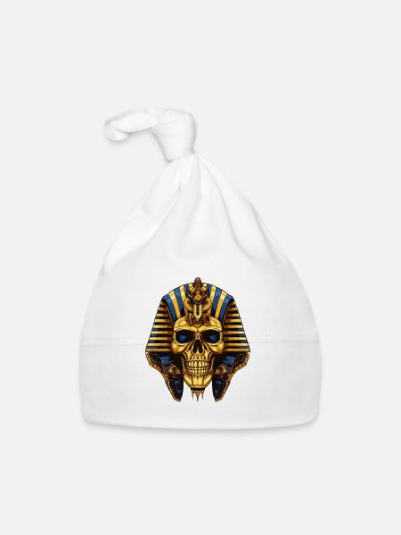Symbole du crâne de pharaon - Bonnet bio Bébé - blanc - Devant