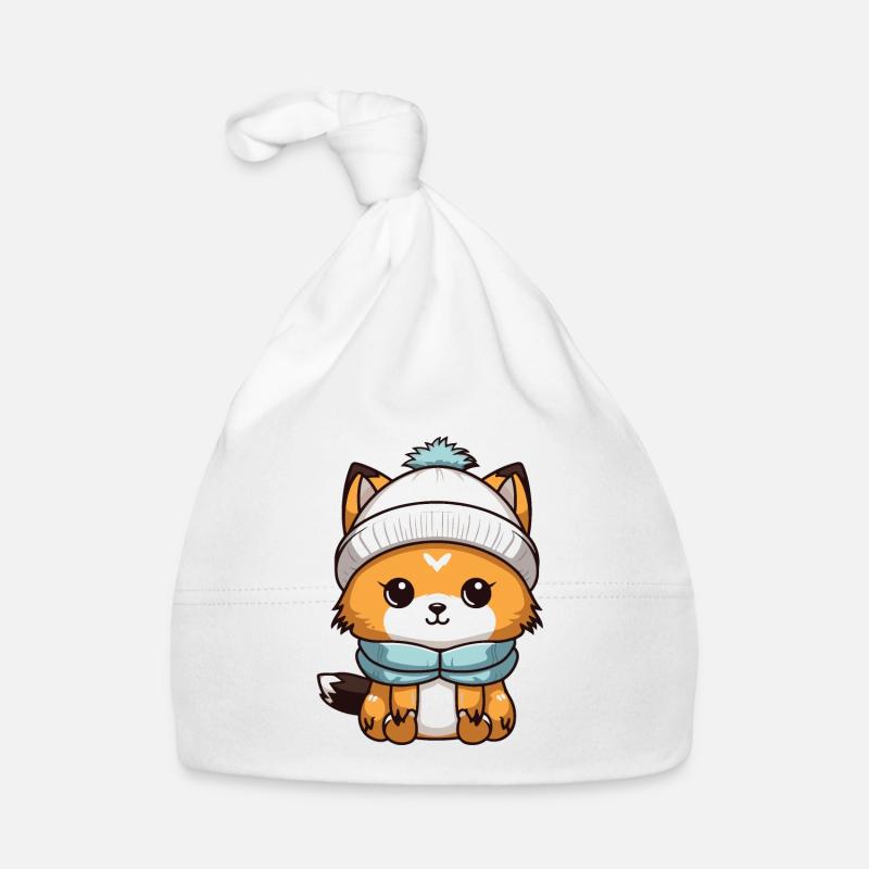 Fuchs Winter Comic Baby Bio-Mütze