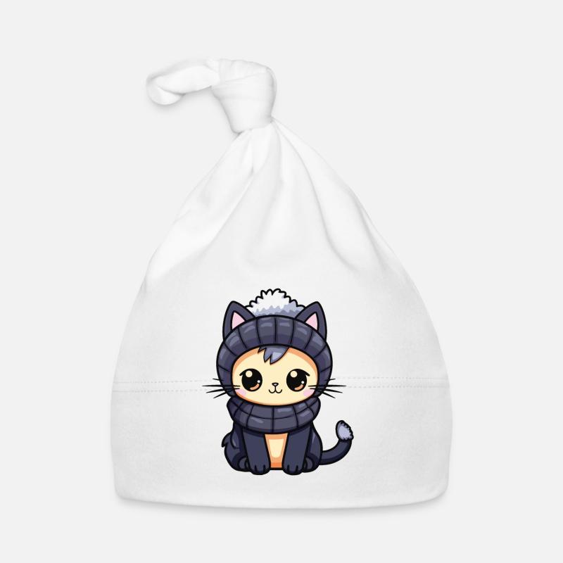 Katze Winter Comic Baby Bio-Mütze