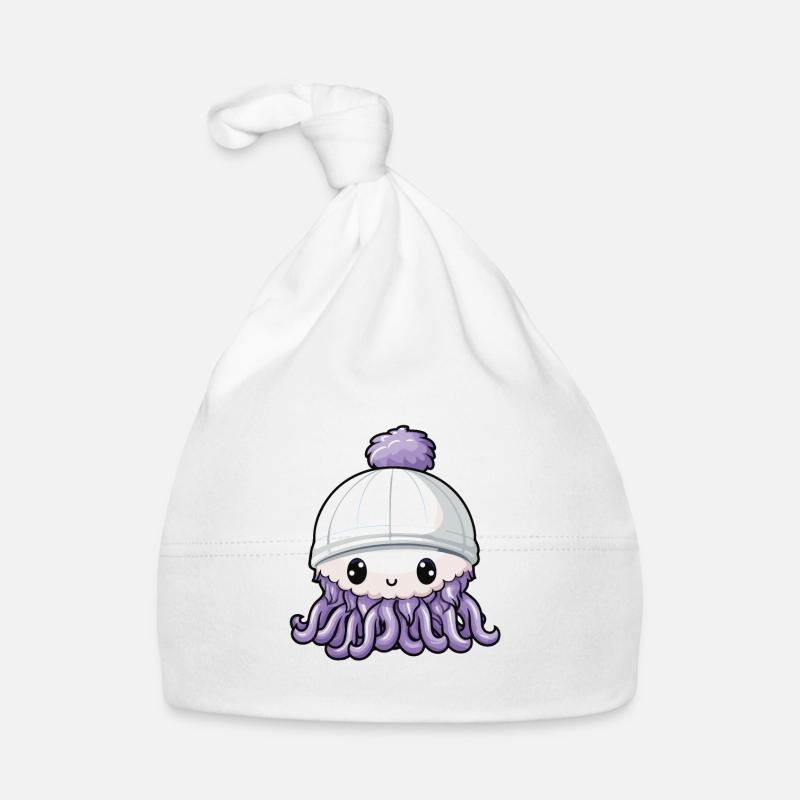 Octopus Bande dessinée de poulpe d’hiver Bonnet bio Bébé