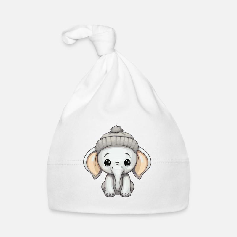 Elephant Winter Animal Cute Comic Organic Baby Cap