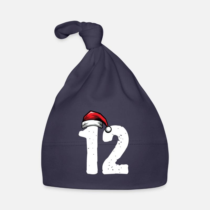 12 Number Christmas Organic Baby Cap