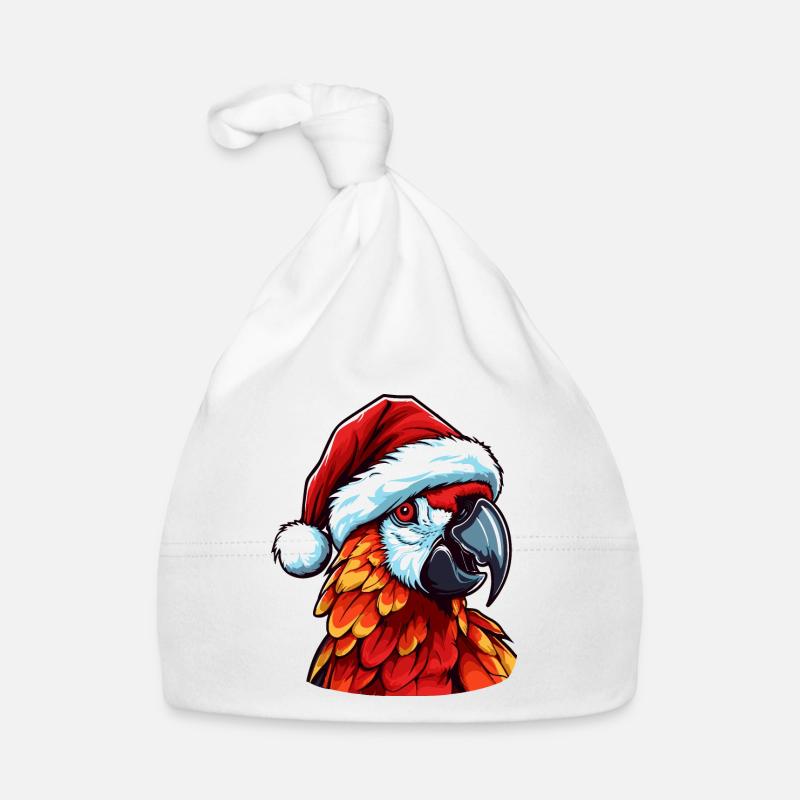 Portrait de Noël perroquet Bonnet bio Bébé