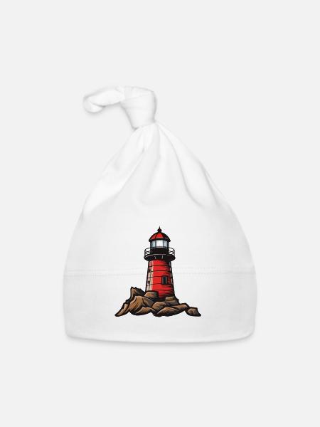 Lighthouse icon - Organic Baby Cap - white - Front