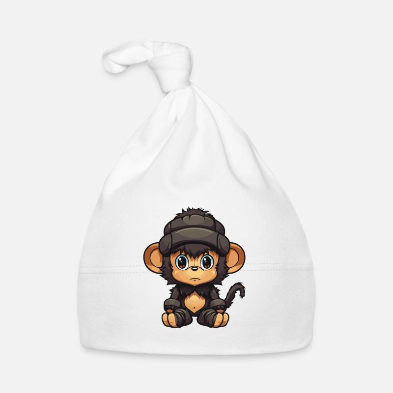 Affe Winter Tier Baby Comic Baby Bio-Mütze