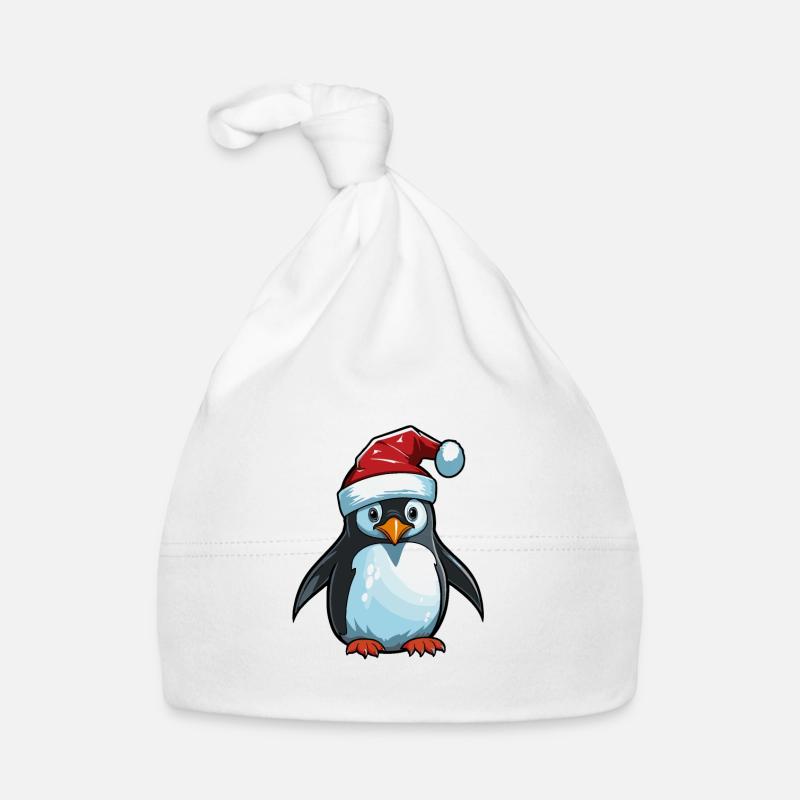 Tête d’animal de Noël pingouin Bonnet bio Bébé